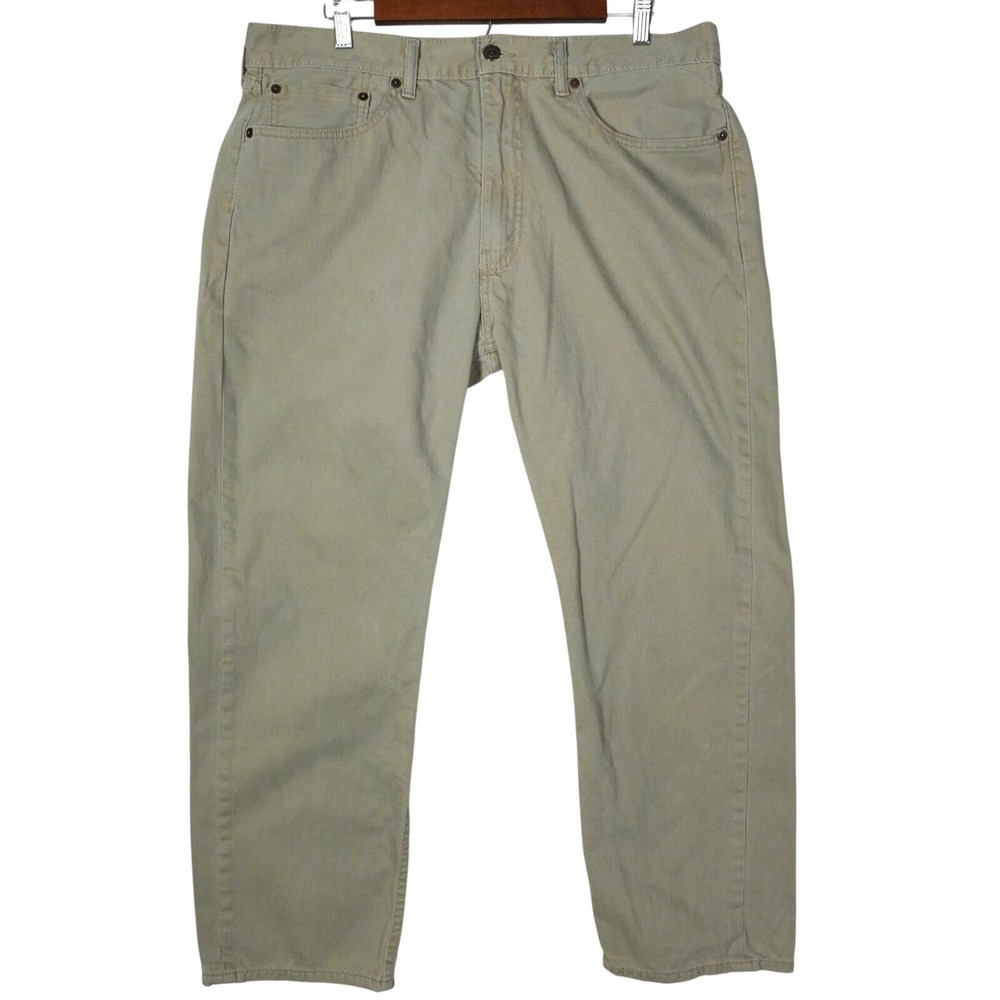 Levi's 505 Regular Fit Straight Leg Tan Pants Mens 38x30 (Fits 36x29) - READ